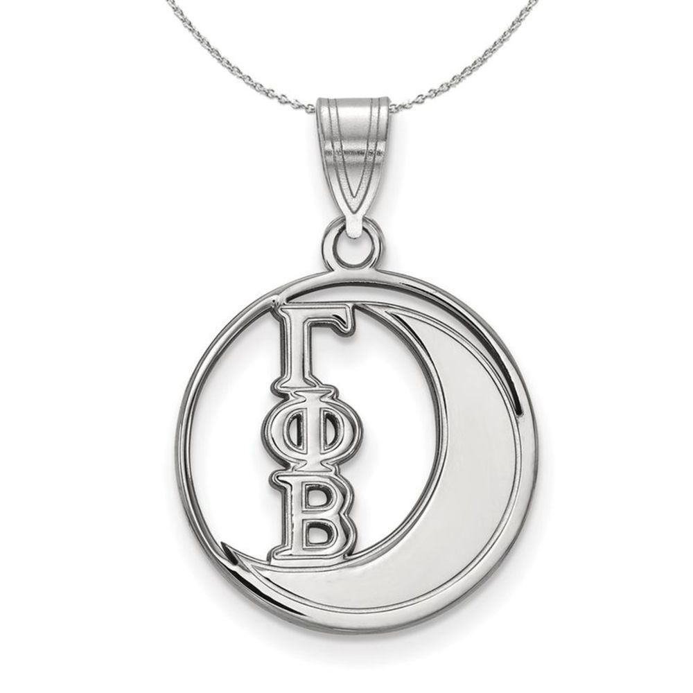 Sterling Silver Gamma Phi Beta Medium Circle Necklace - 16 Inch